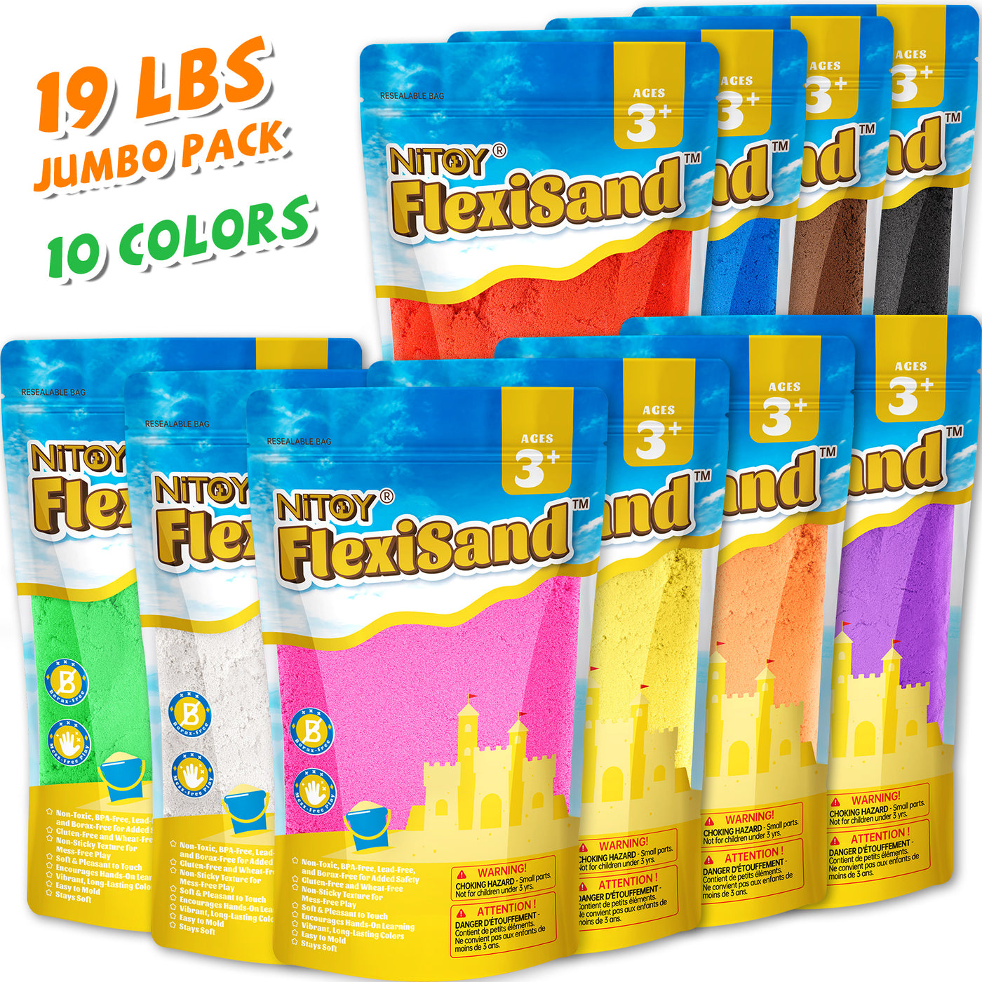 19 Lbs Flexisand (10 Dark Color) - FlexiSand.Fun