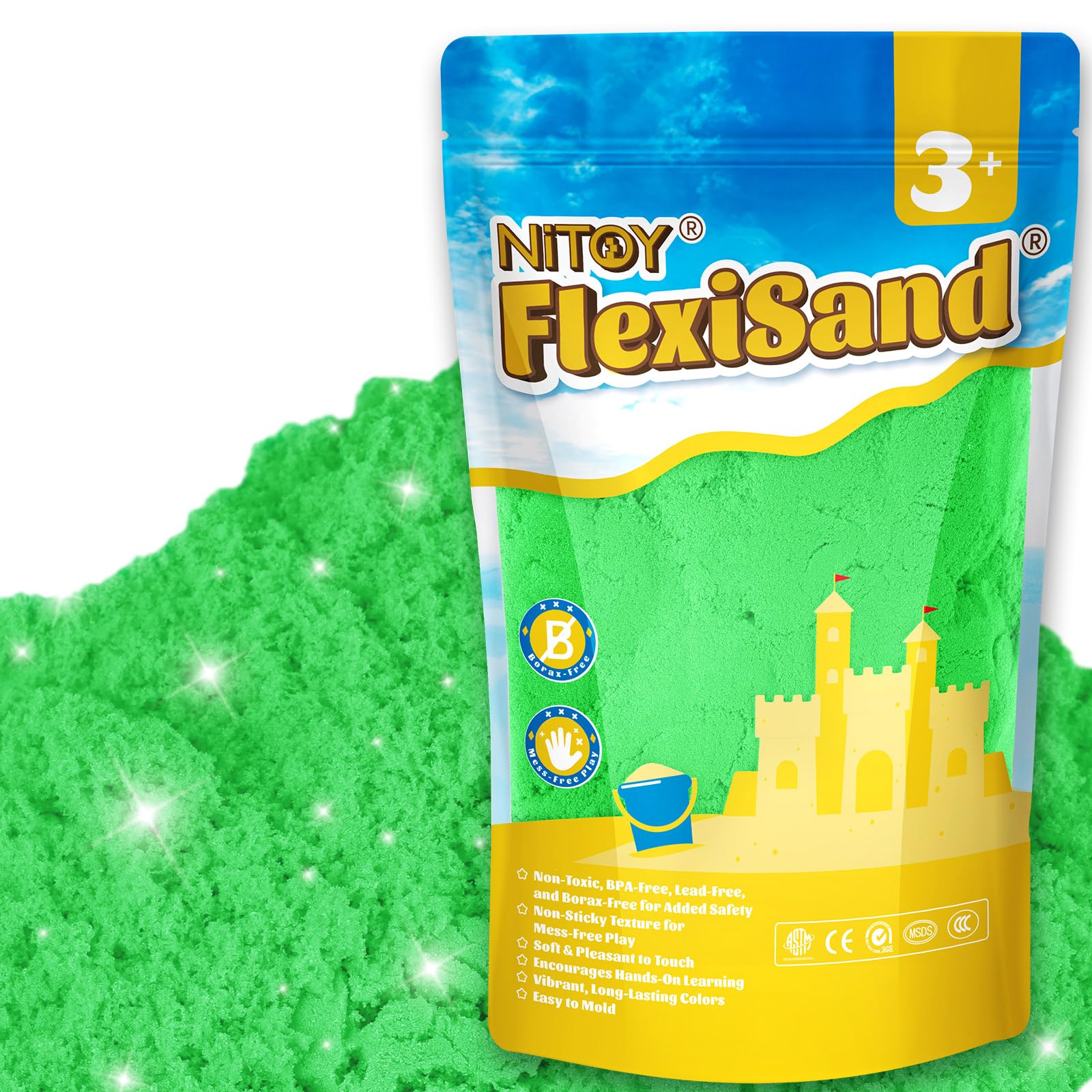 flexisandfun-non-toxic-kids-play-sand-creative-2.2lbs-big-pack-never-dries-out-green-color-non-sticky