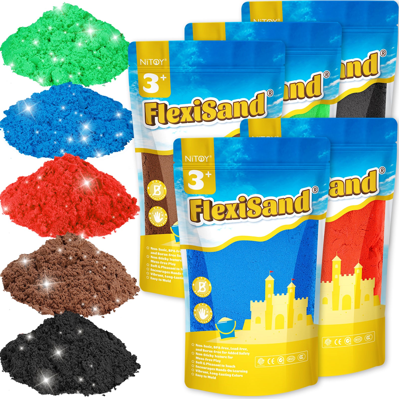 flexisandfun-non-toxic-kids-play-sand-five-dark-colors-11lbs